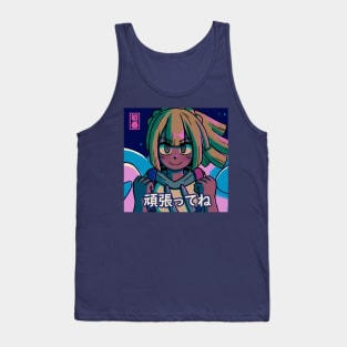 Vaporwave Anime Aesthetic retro lillie sun and moon Tank Top